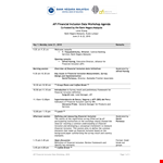 Finance Workshop Agenda example document template