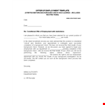 Conditional Employment Offer Letter example document template