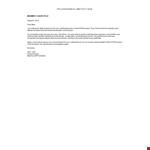 Recommendation Letter From Client example document template