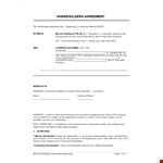 Shareholder Agreement for Company: Shall of Shares and Rights of Shareholders example document template 