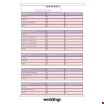 Create a Cost-Effective Wedding Budget Spreadsheet - Manage your Expenses example document template