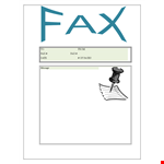 Fax Cover form example document template