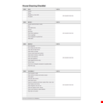 Complete House Cleaning Checklist | Keep Notes and Write Important Tasks example document template