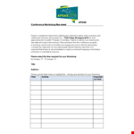 Conference Run Sheet Template - Plan your conference & workshop efficiently | APSAD example document template