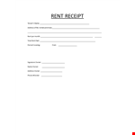 Rent Receipt Easy-to-Use Template example document template