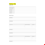 Meeting Notes Template example document template