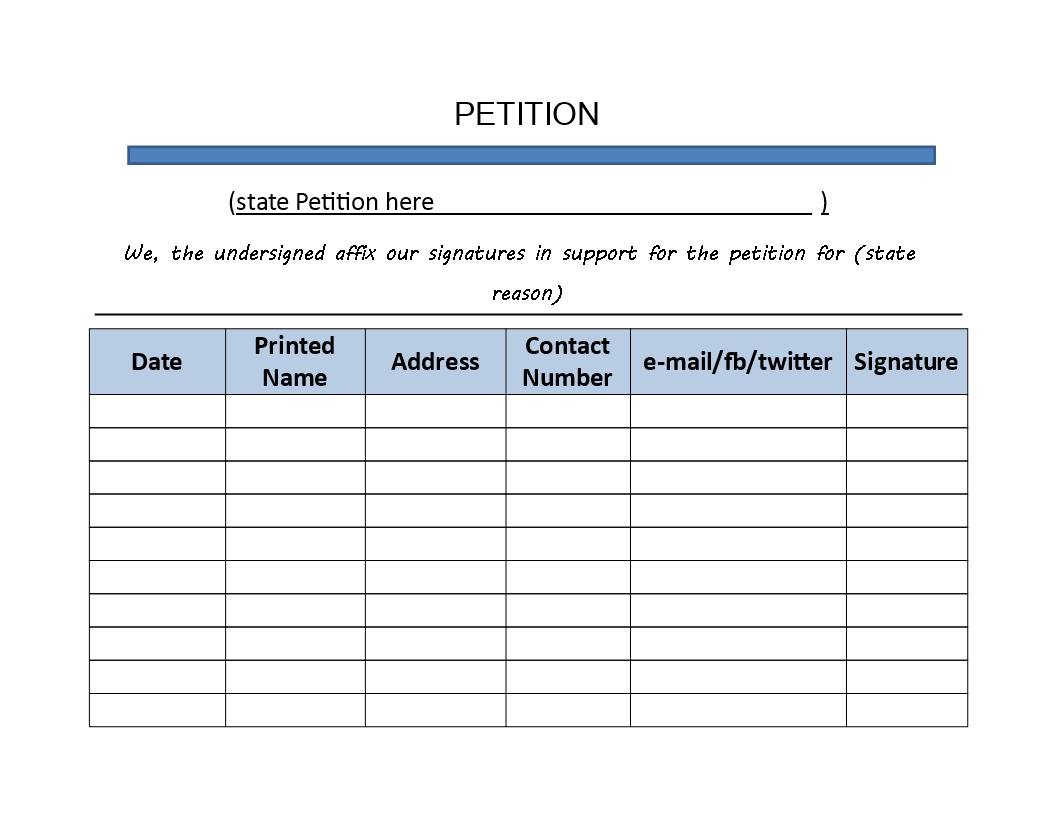 what is a petition and order for assignment