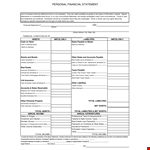 Free Personal Financial Statement Template - Calculate Your Worth & Total Income example document template