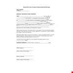 Personal Property Bill Of Sale Template example document template