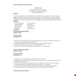 Finance Administrative Assistant Resume example document template