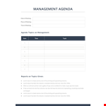 Management Agenda example document template