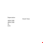 Effective Fixed Asset Depreciation Method | Asset Class Management example document template 