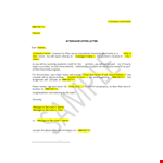 Internship Offer Letter example document template