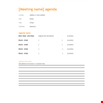 Streamline Your Meetings with our Meeting Agenda Template - Location | Start example document template