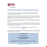 College Hourly Planner Template example document template