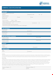 Commercial Lease Application Form Pdf