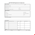 Restaurant Application Form For Employment example document template