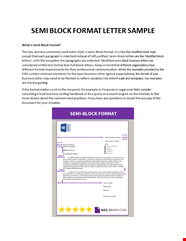 Semi Block Format Letter Template