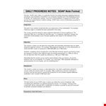 Effective SOAP Note Template for Streamlined Treatment - Example & Information example document template