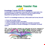 Effective Transition Plan Template - Streamline Your Process example document template