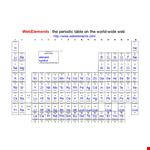 Printable Periodic Table - Free PDF Table example document template