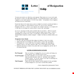 Official Letter Of Resignation example document template