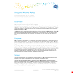 Drug and Alcohol Policy for Employees - Company's Alcohol and Drug Policy example document template 