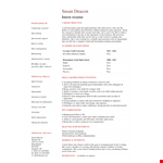 Student Intern Resume example document template 