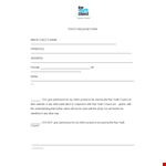 Get Your Photo Release Form Signed by Parents for Children example document template