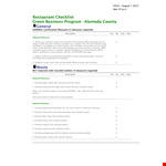 Free Restaurant Checklist Template example document template