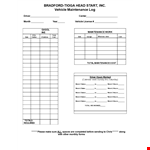 Printable Vehicle Maintenance Log example document template