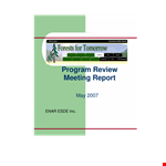 Program Review: Meeting, Workshop | Comprehensive Program Analysis example document template