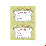 Customizable Gift Certificate Templates - Editable and Printable example document template