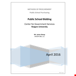 Public School Bidding example document template