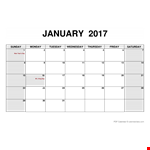 Printable Blank Monthly Calendar example document template