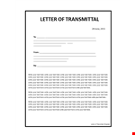 Get Your Documents Signed: Letter of Transmittal Template example document template