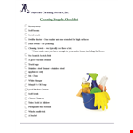 Cleaning Supply Checklist example document template