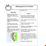 Preschool Newsletter Template - Create Engaging Newsletters for Preschoolers example document template