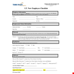 It New Employee Checklist Template example document template