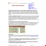 Fixed Asset Management Software - Track Inventory and Assets by Location example document template