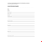 Well-Organized Lesson Plan Template for Engaging Students example document template