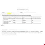 Employee Monthly Activity Report Template example document template