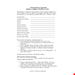 Work Experience Agreement Template example document template