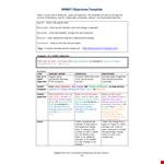 Smart Goals Template example document template