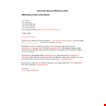 Download a Secure Deposit Return Letter - Address Deposit Damage example document template 