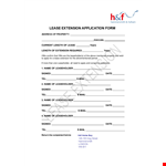 Lease Extension Application example document template 