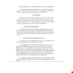 Management Administrative Service Agreement Template example document template