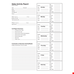 Sales Activity Example example document template