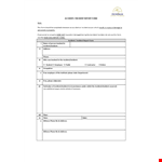 Injury Incident Form example document template