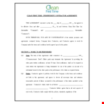 Independent Cleaning Contract Agreement Free Doc Template example document template